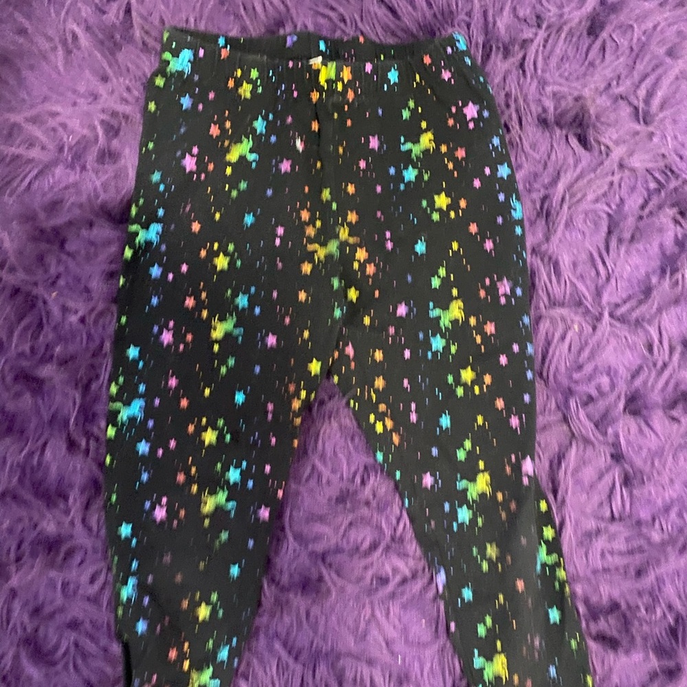 Black with colorful stars leggings.